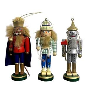 Set of 3 Wizard of Oz Nutcracker Wooden Ornaments